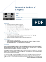 Exp 1 - Spectrophometric Analysis of Aspirin