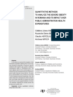 Quantitative Methods To Analyze The Severe Obesity in Romania and Its Impact Over Public Administration Health Expenditures
