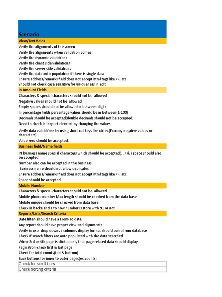 Basic QA Checklist | Download Free PDF | Password | Tag (Metadata)