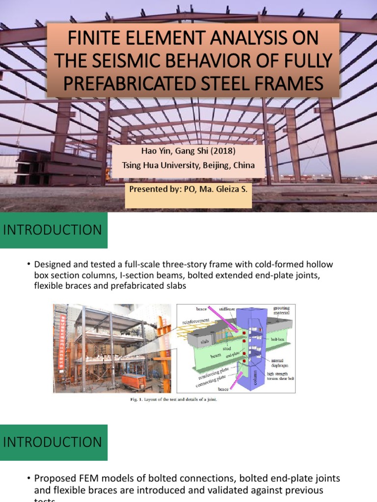 Finite Element Analysis On The Seismic Behavior of Fully Prefabricated ...
