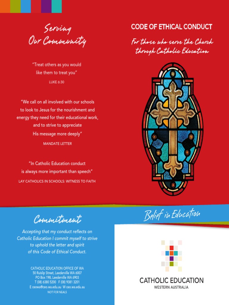 Ethical Conduct in Catholic Education WA PDF Catholic Church Dignity