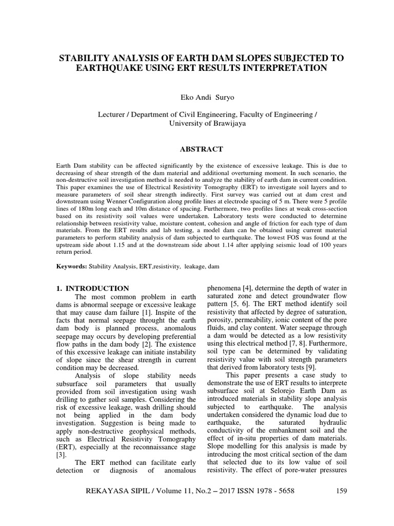 Stability Analysis of Earth Dam Slopes Subjected PDF | PDF | Soil ...