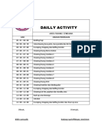 Daily Activity Cleaning Schedule