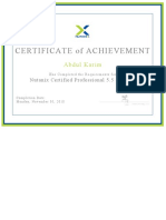 Certificate of Achievement: Abdul Karim