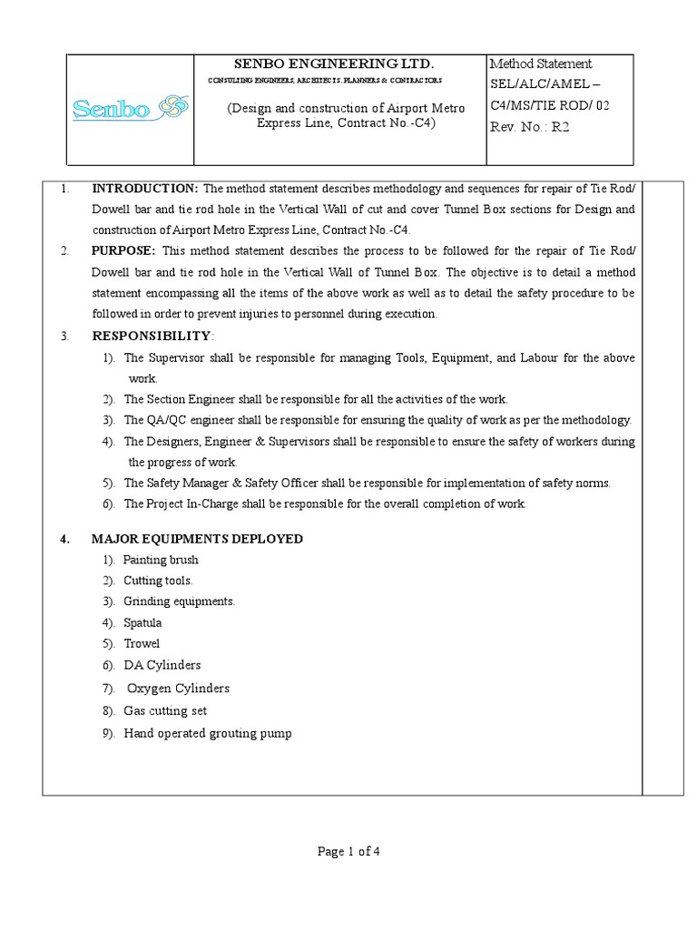 Method Statement | PDF | Personal Protective Equipment | Concrete