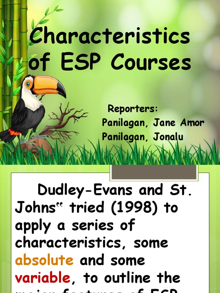 Characteristics of ESP Courses | PDF