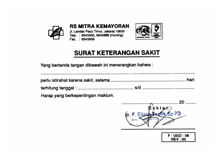 Download 66+ Contoh Surat Dokter Gratis Terbaru