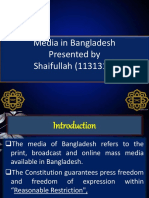 Media in Bangladesh Presented by Shaifullah (1131317)