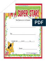 Free Printable Super Star Award Certificate