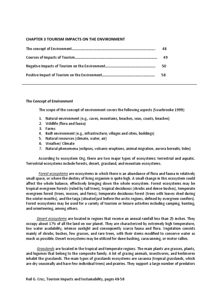 Environmental Impacts of Tourism | PDF | Grassland | Habitat Destruction