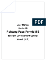 Rohtang Pass Permit MIS: User Manual