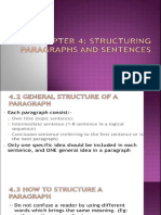 Structuring Paragraphs and Sentences
