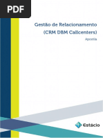 Apostila Gestao de Relacionamento Crm Dbm Call Centers
