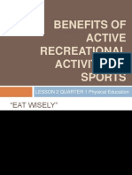 Benefits of Active Recreational Activities & Sports: LESSON 2 QUARTER 1 Physical Education