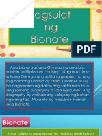 Pagsulat NG Bionote