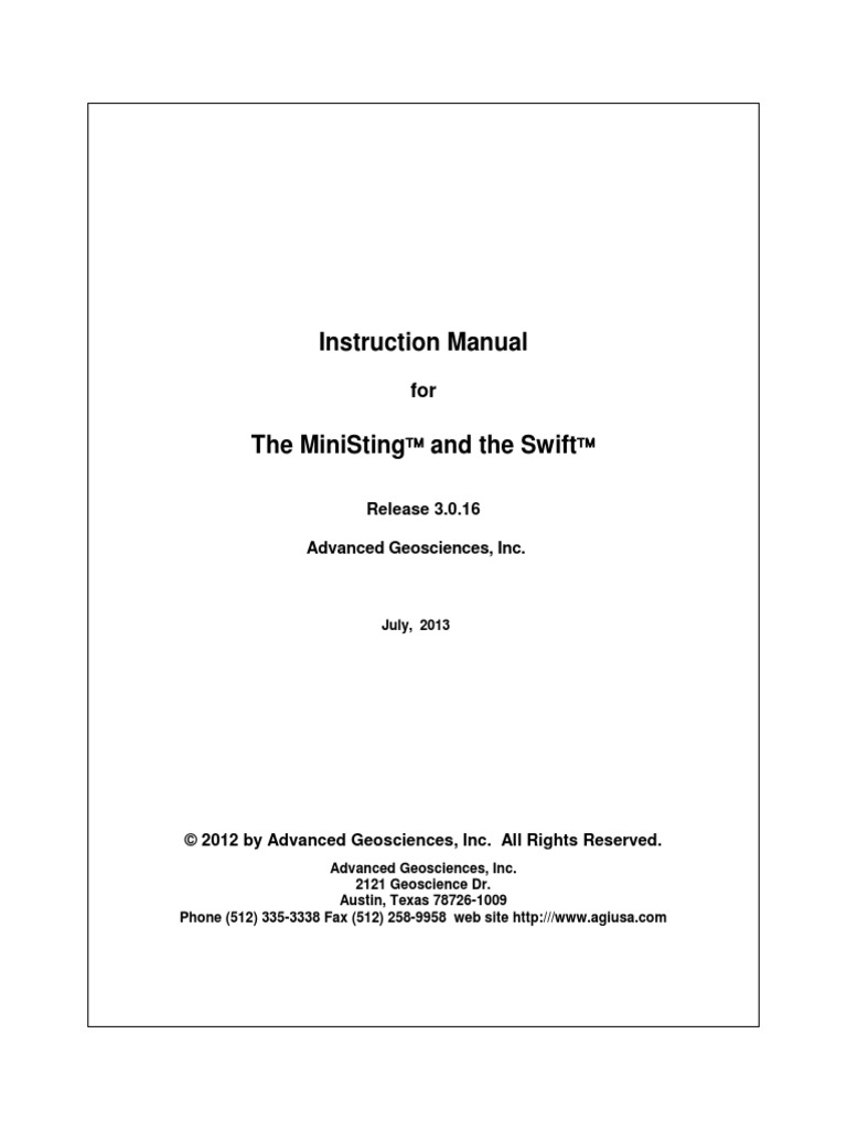 AGI MiniSting Manual | PDF | Electrical Engineering | Electricity