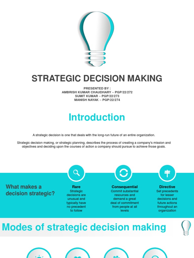 Strategic Decision Making Process Overview | PDF | Strategic Management ...