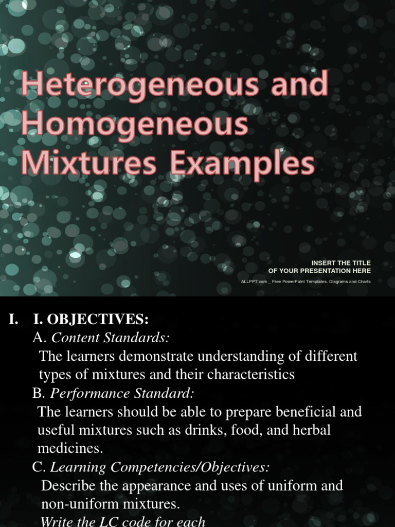 Heterogeneous And Homogeneous Mixtures Examples Pdf Homogeneity And Heterogeneity Mixture