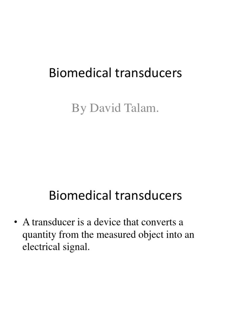 Biomedical Transducers Presentation PDF Inductor Sensor