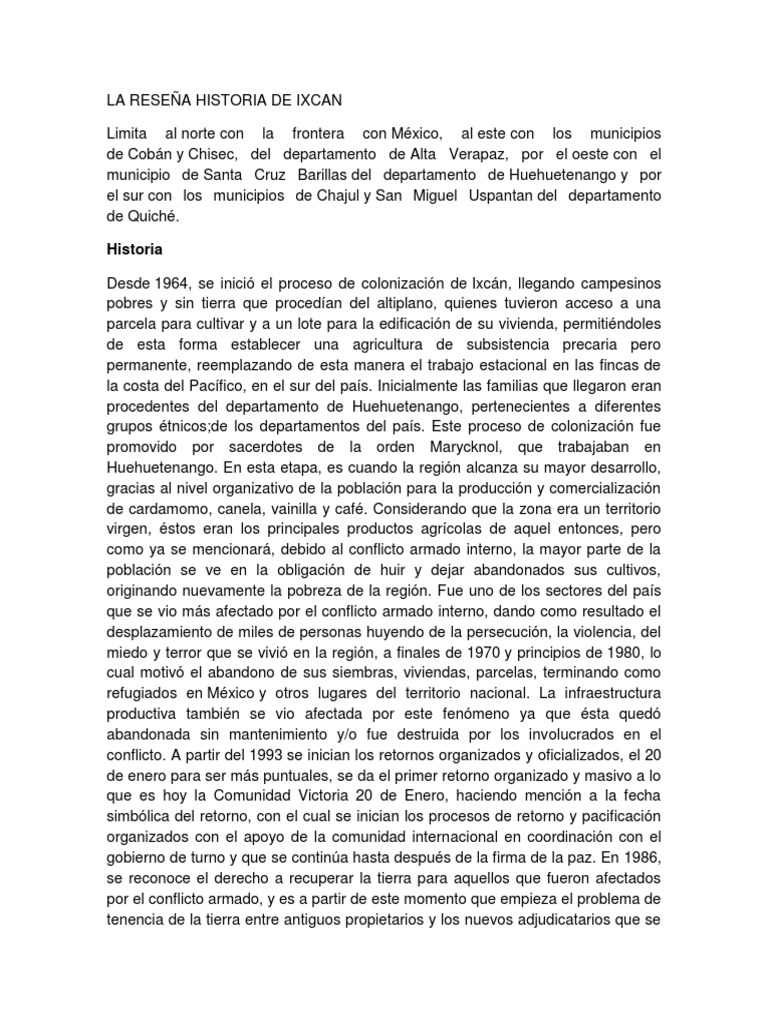 Historia de Ixcan PDF Naturaleza