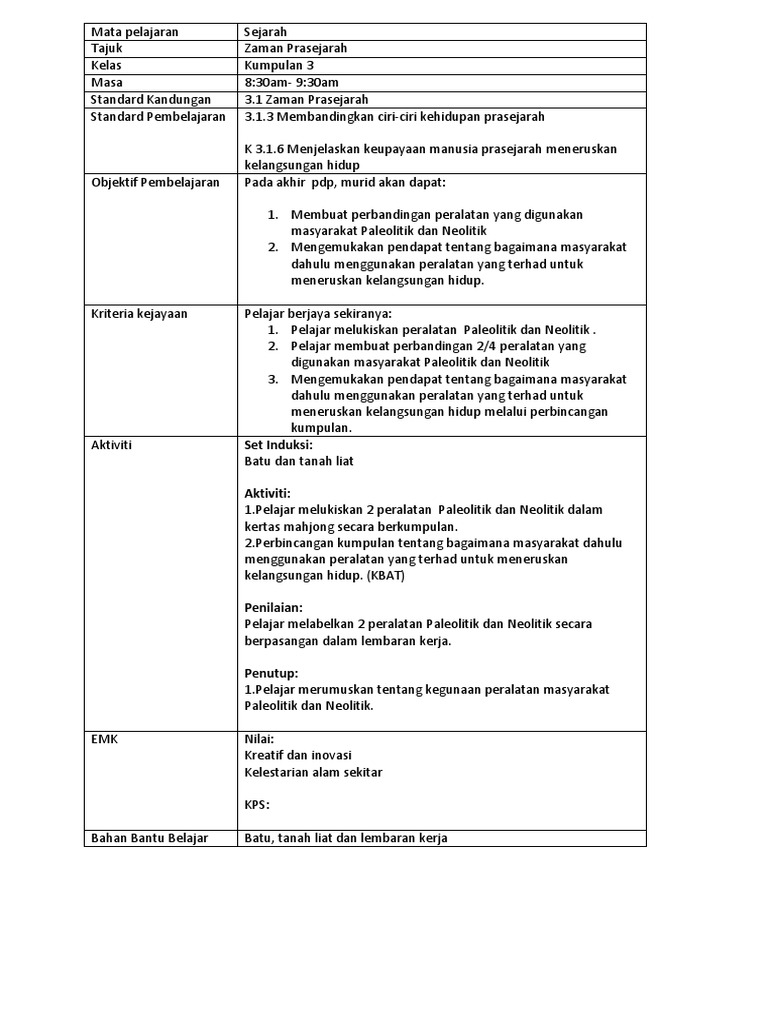 Rph Kertas 3 Sejarah Pdf