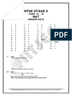 NTSE Stage II Answer Keys