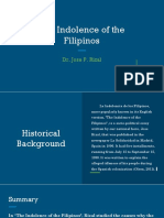 The Indolence of The Filipinos: Dr. Jose P. Rizal