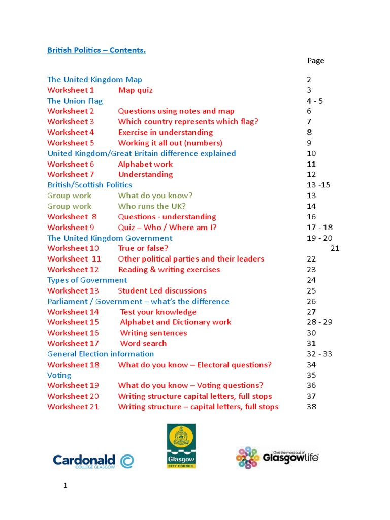 Understanding British Politics and Geography | PDF | Government Of The ...