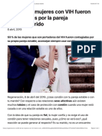 90% de Las Mujeres Con VIH Fueron Contagiadas Por Su Pareja Estable