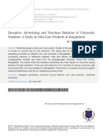 Deceptive Advertising and Purchase Behavior of University Students: A Study On Skin-Care Products in Bangladesh