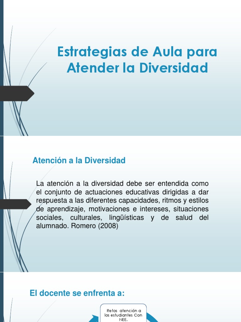 Estrategias para Atender la Diversidad | PDF | Salón de clases ...