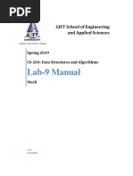 (Lab 9 Manual) CS 204 DSA Stack