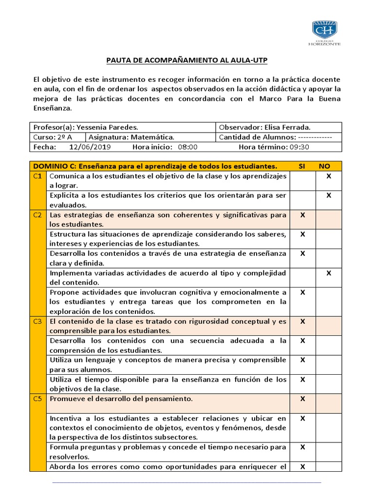Pauta Acompañamiento | PDF | Salón de clases | Maestros
