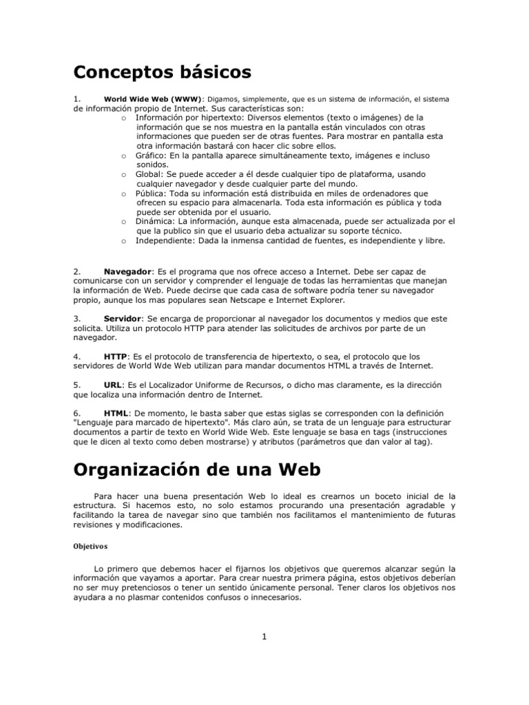 HTML Conceptos Básicos | PDF | HTML | Protocolo de transferencia de ...