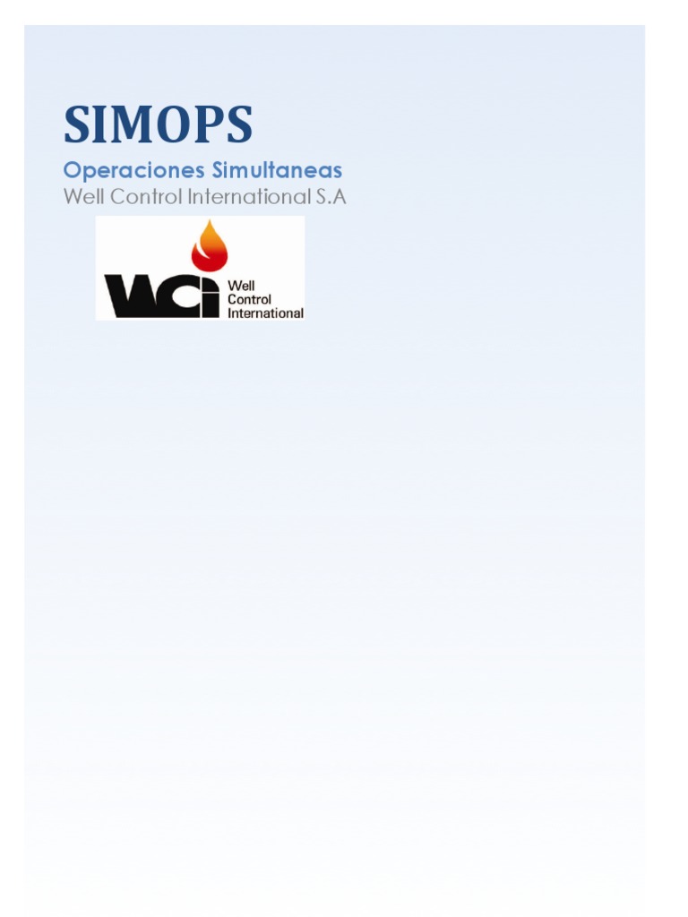 Gestión de Operaciones Simultáneas (SIMOPS) | PDF | Contaminación | Oxígeno