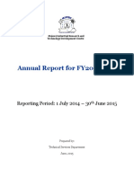 Annual Report For FY2014/2015: Reporting Period: 1 July 2014 - 30 June 2015