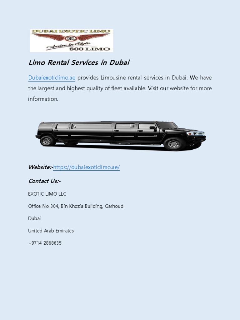 Limo Rental Services in Dubai | PDF | Business | Law