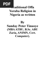 Download Traditional Offa Yoruba Religion in Nigeria as Written by Tinuoye Peter Sunday SN414780 doc pdf