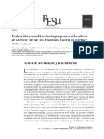 Evaluación y Acreditación de Programas Educativos en México: Revisar Los Discursos, Valorar Lo Efectos