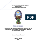 Tesis de Grado: Universidad Mayor de San Andrés Facultad de Agronomía Carrera Ingeniería Agronómica