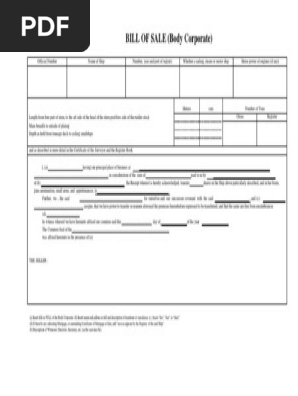 Bill of Sale (English) - 2019