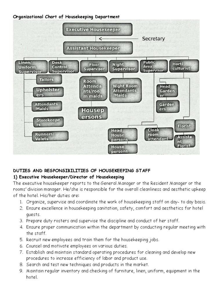 Duties and Responsibilities of Housekeeping Staff PDF Laundry