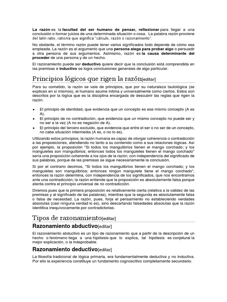 La Razón y Su Lógica | PDF | Razón | Epistemología