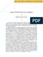 Eugenio Cuello Calón. Sobre El Derecho Penal de La Postguerra