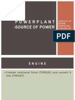 Powerplant - Source of Power: Consists of Engine, Propeller, Cowling or Nacelle, and Firewall