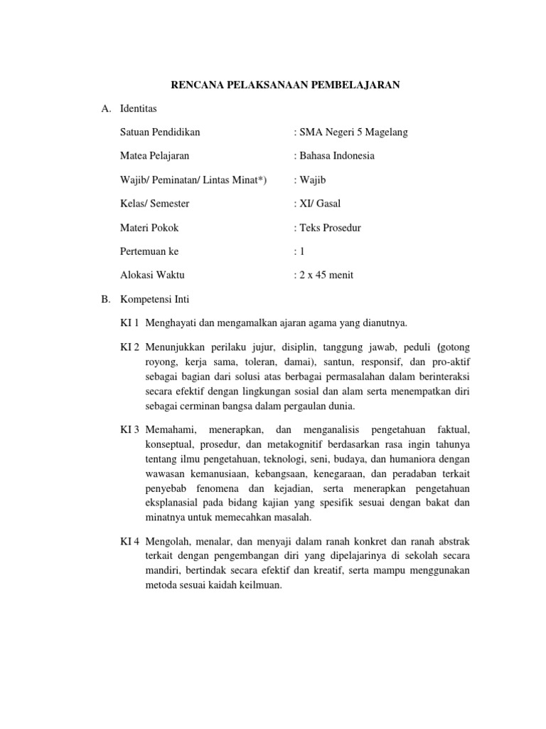 Kd 3 1 Dan 4 1 Teks Prosedur Fix