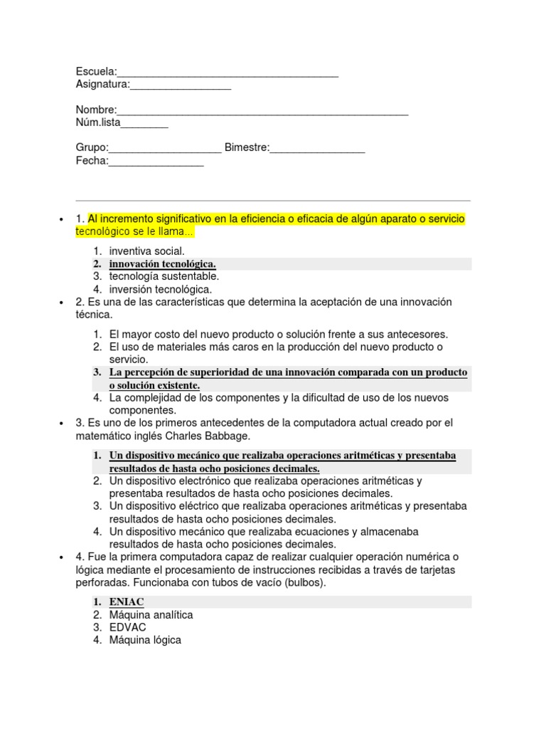 Examen Final Informatica 3 | PDF | Hardware de la computadora ...
