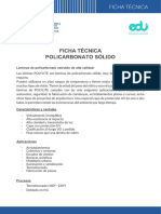 Ficha Técnica de Policarbonato Solido