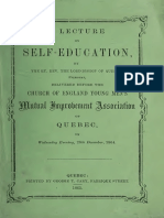 A Lecture on Self-education