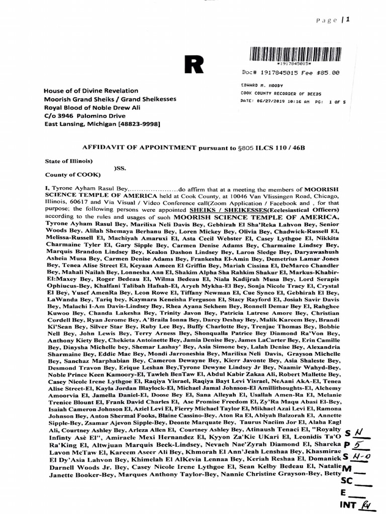 Appointment of Moorish Sheiks/Sheikesses | PDF | Religion And Belief